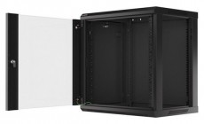 LANBERG WF01-6412-10B 19" 12U SZÉL:600 MÉLY:450 MAG:640 lapraszerelt üvegajtós fekete fali rack szekrény Iroda és számítástechnika - Egyéb számítástechnikai termék - 458781