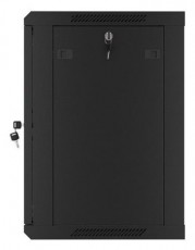 LANBERG WF01-6412-10B 19" 12U SZÉL:600 MÉLY:450 MAG:640 lapraszerelt üvegajtós fekete fali rack szekrény Iroda és számítástechnika - Egyéb számítástechnikai termék - 458781