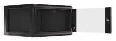 LANBERG WF01-6606-10B 19" 6U SZÉL:600 MÉLY:600 MAG:379 lapraszerelt üvegajtós fekete fali rack szekrény Iroda és számítástechnika - Egyéb számítástechnikai termék - 458786