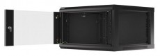 LANBERG WF01-6606-10B 19" 6U SZÉL:600 MÉLY:600 MAG:379 lapraszerelt üvegajtós fekete fali rack szekrény Iroda és számítástechnika - Egyéb számítástechnikai termék - 458786