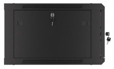 LANBERG WF01-6606-10B 19" 6U SZÉL:600 MÉLY:600 MAG:379 lapraszerelt üvegajtós fekete fali rack szekrény Iroda és számítástechnika - Egyéb számítástechnikai termék - 458786