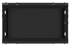 LANBERG WF01-6606-10B 19" 6U SZÉL:600 MÉLY:600 MAG:379 lapraszerelt üvegajtós fekete fali rack szekrény Iroda és számítástechnika - Egyéb számítástechnikai termék - 458786