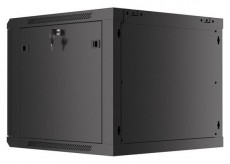 LANBERG WF01-6609-10B 19" 9U lapraszerelt üvegajtós fekete fali rack szekrény Iroda és számítástechnika - Egyéb számítástechnikai termék - 458946