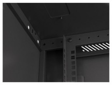 LANBERG WF01-6609-10B 19" 9U lapraszerelt üvegajtós fekete fali rack szekrény Iroda és számítástechnika - Egyéb számítástechnikai termék - 458946