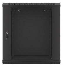LANBERG WF01-6612-10B 19" 12U SZÉL:600 MÉLY:600 MAG:640 lapraszerelt üvegajtós fekete fali rack szekrény Iroda és számítástechnika - Egyéb számítástechnikai termék - 458782