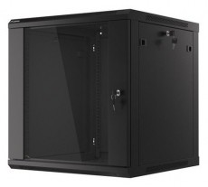 LANBERG WF01-6612-10B 19" 12U SZÉL:600 MÉLY:600 MAG:640 lapraszerelt üvegajtós fekete fali rack szekrény Iroda és számítástechnika - Egyéb számítástechnikai termék - 458782