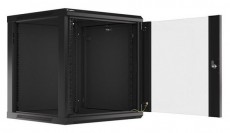 LANBERG WF01-6612-10B 19" 12U SZÉL:600 MÉLY:600 MAG:640 lapraszerelt üvegajtós fekete fali rack szekrény Iroda és számítástechnika - Egyéb számítástechnikai termék - 458782