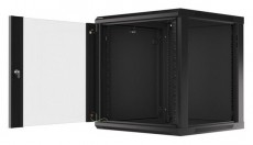 LANBERG WF01-6612-10B 19" 12U SZÉL:600 MÉLY:600 MAG:640 lapraszerelt üvegajtós fekete fali rack szekrény Iroda és számítástechnika - Egyéb számítástechnikai termék - 458782