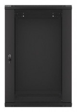 LANBERG WF01-6618-10B 19" 18U SZÉL:600 MÉLY:600 MAG:907 lapraszerelt üvegajtós fekete fali rack szekrény Iroda és számítástechnika - Egyéb számítástechnikai termék - 458783
