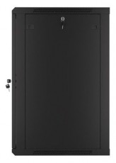 LANBERG WF01-6618-10B 19" 18U SZÉL:600 MÉLY:600 MAG:907 lapraszerelt üvegajtós fekete fali rack szekrény Iroda és számítástechnika - Egyéb számítástechnikai termék - 458783