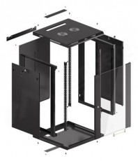 LANBERG WF01-6618-10B 19" 18U SZÉL:600 MÉLY:600 MAG:907 lapraszerelt üvegajtós fekete fali rack szekrény Iroda és számítástechnika - Egyéb számítástechnikai termék - 458783