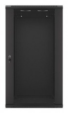 LANBERG WF01-6622-10B 19" 22U SZÉL:600 MÉLY:600 MAG:1085 lapraszerelt üvegajtós fekete fali rack szekrény Iroda és számítástechnika - Egyéb számítástechnikai termék - 458784