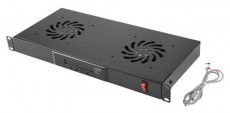 LANBERG AK-1502-B 19 1U 2 ventilátor + termosztát egység LCD kijelzővel Iroda és számítástechnika - Egyéb számítástechnikai termék - 461992