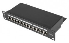 LANBERG PPF5-9012-B 10/1U 12port Cat5e FTP árnyékolt fekete patch panel Iroda és számítástechnika - Egyéb számítástechnikai termék - 466652