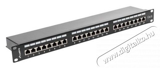 LANBERG PPS6-1024-B 19"/1U 24port Cat6 FTP &aacute;rny&eacute;kolt fekete patch panel H&aacute;ztart&aacute;s / Otthon / K&uuml;lt&eacute;r - Egy&eacute;b h&aacute;ztart&aacute;si term&eacute;k - 466548