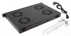 LANBERG AK-1503-B 19 4x ventilátor + termosztát ventilátor egység LCD kijelzővel Háztartás / Otthon / Kültér - Okos otthon - Termosztát - 456571
