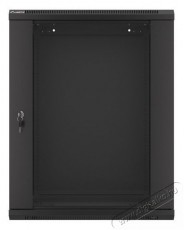 LANBERG WF01-6415-10B 19 15U SZÉL:600 MÉLY:450 MAG:774 lapraszerelt üvegajtós fekete fali rack szekrény Iroda és számítástechnika - Hálózat - Hálózati kiegészítő - 456437
