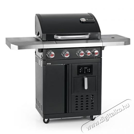 Landmann Fryton 4.1 g&aacute;zgrill be&eacute;p&iacute;tett l&eacute;gs&uuml;tővel, digit&aacute;lis kijelzővel, &ouml;nt&ouml;ttvas főzőfel&uuml;lettel 65x40 cm, 135x53 cm, magass&aacute;g 120 cm H&aacute;ztart&aacute;s / Otthon / K&uuml;lt&eacute;r - K&uuml;lt&eacute;r / kerti term&eacute;k / grill - Kerti grill - 535395