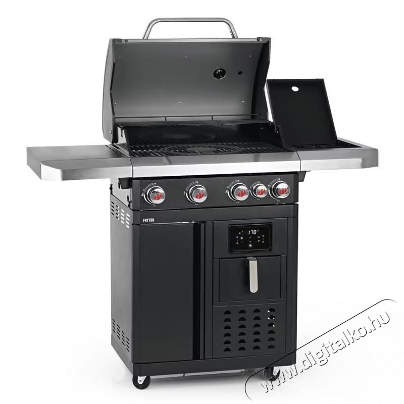 Landmann Fryton 4.1 g&aacute;zgrill be&eacute;p&iacute;tett l&eacute;gs&uuml;tővel, digit&aacute;lis kijelzővel, &ouml;nt&ouml;ttvas főzőfel&uuml;lettel 65x40 cm, 135x53 cm, magass&aacute;g 120 cm H&aacute;ztart&aacute;s / Otthon / K&uuml;lt&eacute;r - K&uuml;lt&eacute;r / kerti term&eacute;k / grill - Kerti grill - 535395