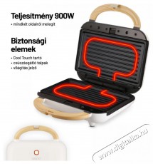 Lauben LBNSM900WW Sandwich Maker 3in1 900 W Konyhai termékek - Konyhai kisgép (sütés / főzés / hűtés / ételkészítés) - Melegszendvics / gofri sütő - 500740