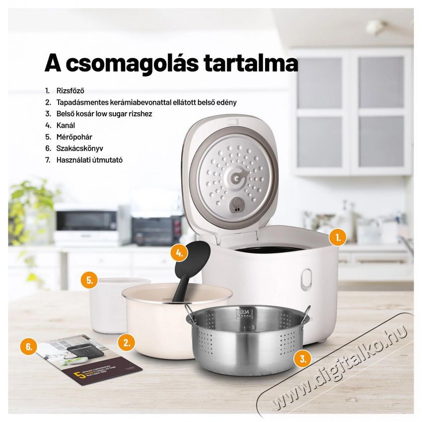 Lauben Low Sugar Rice Cooker 3000WT Konyhai term&eacute;kek - Konyhai kisg&eacute;p (s&uuml;t&eacute;s / főz&eacute;s / hűt&eacute;s / &eacute;telk&eacute;sz&iacute;t&eacute;s) - Rizsfőző - 504774