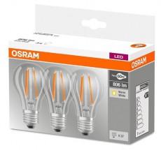 LEDVANCE Osram Base átlátszó üveg búra/7W/806lm/2700K/E27/dobozos LED körte izzó 3 db Egyéb - Nem forgalmazzuk ! - 390710