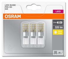 LEDVANCE Osram Base műanyag ház LED kapszula 3 db Háztartás / Otthon / Kültér - Világítás / elektromosság - G9 foglalatú izzó - 390390