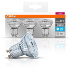 LEDVANCE Osram Base PAR16 műanyag ház/4,3W/350lm/4000K/GU10/dobozos LED spot izzó 3 db Egyéb - Nem forgalmazzuk ! - 390248