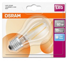 LEDVANCE OSRAM LED STAR CL A FIL 60 7W/840 E27 filament LED f&eacute;nyforr&aacute;s H&aacute;ztart&aacute;s / Otthon / K&uuml;lt&eacute;r - Vil&aacute;g&iacute;t&aacute;s / elektromoss&aacute;g - E27 foglalat&uacute; izz&oacute; - 390709