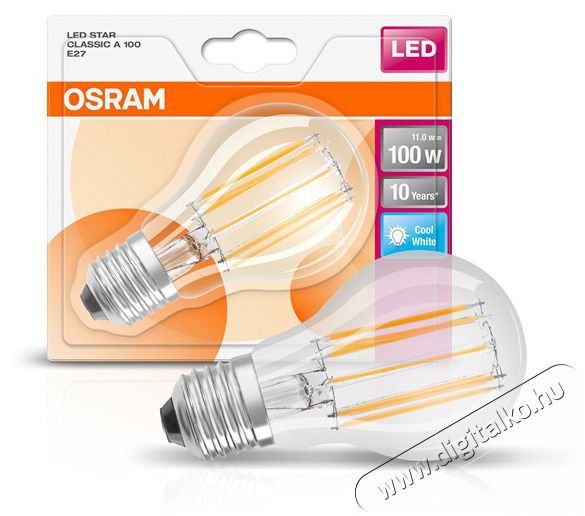 LEDVANCE Osram Star &aacute;tl&aacute;tsz&oacute; &uuml;veg b&uacute;ra/11W/1521lm/4000K/E27 LED k&ouml;rte izz&oacute; H&aacute;ztart&aacute;s / Otthon / K&uuml;lt&eacute;r - Vil&aacute;g&iacute;t&aacute;s / elektromoss&aacute;g - L&aacute;mpa kieg&eacute;sz&iacute;tő - 390591