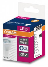 LEDVANCE Osram Value PAR16 műanyag ház/5W/350lm/4000K/GU10/230V/36fok/70lm/W LED spot izzó Egyéb - Nem forgalmazzuk ! - 394691