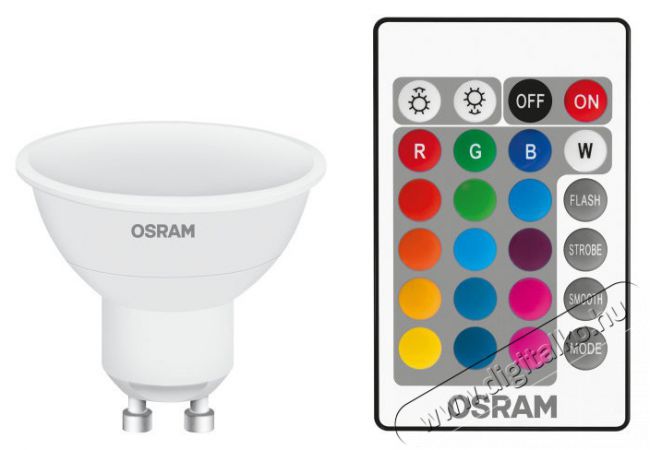 LEDVANCE Osram Star+ RGBW/műanyag ház 4,5W/250lm/2700K/GU10 távirányítható LED PAR16 spot fényforrás Háztartás / Otthon / Kültér - Világítás / elektromosság - GU10 foglalatú izzó - 395147