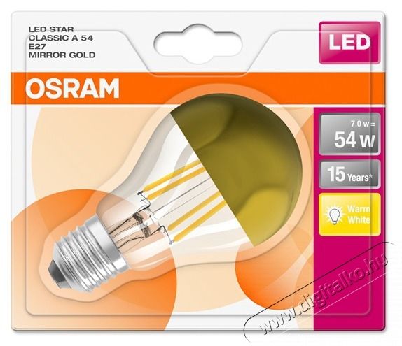 LEDVANCE Osram Star &uuml;veg b&uacute;ra/6,5W/700lm/2700K/E27 arany tetőt&uuml;kr&ouml;s LED k&ouml;rte izz&oacute; H&aacute;ztart&aacute;s / Otthon / K&uuml;lt&eacute;r - Vil&aacute;g&iacute;t&aacute;s / elektromoss&aacute;g - L&aacute;mpa kieg&eacute;sz&iacute;tő - 410065