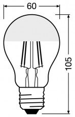 LEDVANCE Osram Star &uuml;veg b&uacute;ra/6,5W/700lm/2700K/E27 arany tetőt&uuml;kr&ouml;s LED k&ouml;rte izz&oacute; H&aacute;ztart&aacute;s / Otthon / K&uuml;lt&eacute;r - Vil&aacute;g&iacute;t&aacute;s / elektromoss&aacute;g - L&aacute;mpa kieg&eacute;sz&iacute;tő - 410065