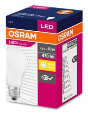 LEDVANCE Osram Value opál búra/5,5W/470lm/2700K/E27 LED körte izzó Egyéb - Nem forgalmazzuk ! - 408382