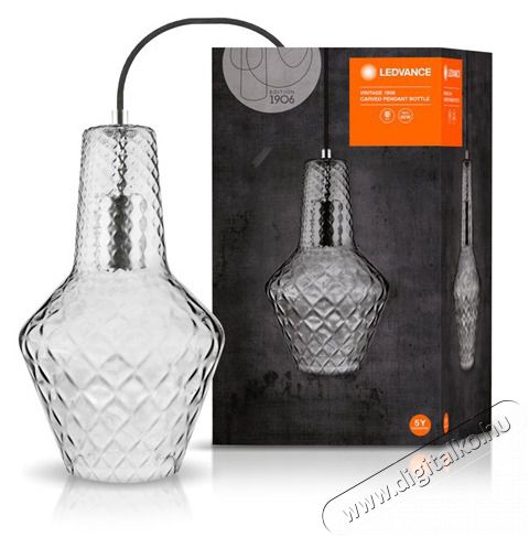 LEDVANCE Vintage 1906 Carved Bottle max. 60W/1xE27 füstüveg függesztett lámpa Háztartás / Otthon / Kültér - Világítás / elektromosság - Fali / mennyezeti lámpa - 443073