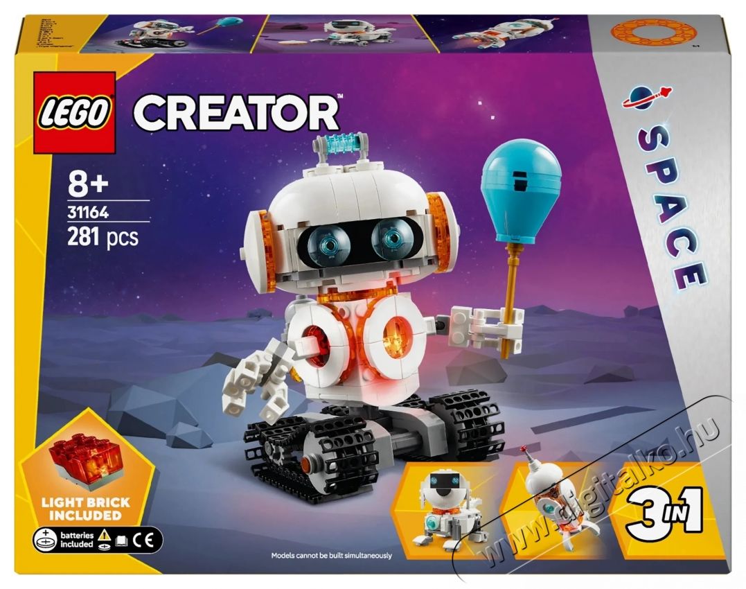 LEGO Creator 3in1 Űrrobot 31164 H&aacute;ztart&aacute;s / Otthon / K&uuml;lt&eacute;r - J&aacute;t&eacute;k / Sport - Kreat&iacute;v / k&eacute;szs&eacute;gfejlesztő j&aacute;t&eacute;k - 531387