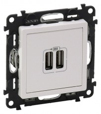 Legrand 753112 Valena Life kettős USB töltőaljzat Háztartás / Otthon / Kültér - Világítás / elektromosság - Hálózati elosztó / hosszabbító / adapter - 392449