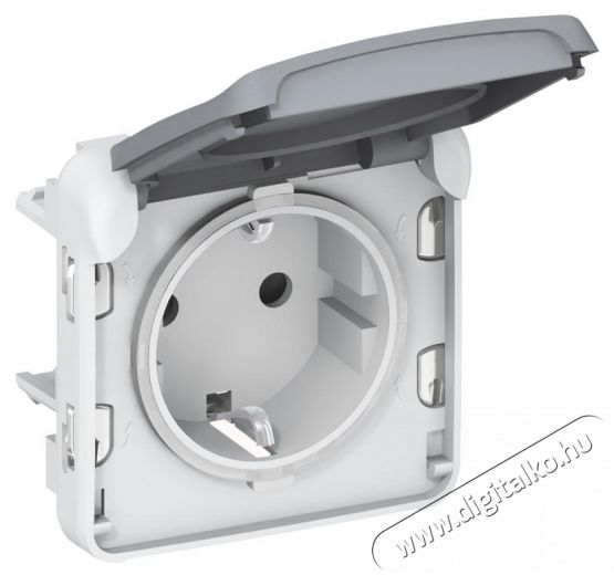 Legrand 069571 Plexo 55 csapófedéllel csavaros szürke 2P+F aljzat Háztartás / Otthon / Kültér - Világítás / elektromosság - Hálózati elosztó / hosszabbító / adapter - 392698