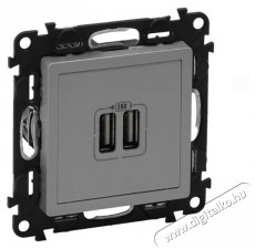 Legrand 753312 Valena Life beépített tápegységgel - 5V - 1500 mA alumínium kettős USB töltőaljzat Háztartás / Otthon / Kültér - Világítás / elektromosság - Hálózati elosztó / hosszabbító / adapter - 392351