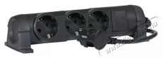 Legrand 694601 CON 1,5m vezetékkel fekete 3x2P+F elosztósor Háztartás / Otthon / Kültér - Világítás / elektromosság - Hálózati elosztó / hosszabbító / adapter - 458314