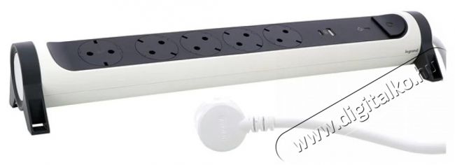Legrand 694510 1,5m vezetékkel túlfeszültség-védelemmel fehér-fekete 5x2P+F, USB-A + USB-C elosztósor Háztartás / Otthon / Kültér - Világítás / elektromosság - Hálózati elosztó / hosszabbító / adapter - 439958