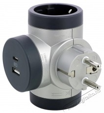 Legrand 694524 kettős USB-A + USB-C alumínium forgatható 2P+F elosztódugó Háztartás / Otthon / Kültér - Világítás / elektromosság - Hálózati elosztó / hosszabbító / adapter - 434842