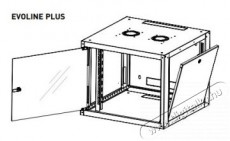Legrand EVO12U6060P Evoline+ 19 12U 600x600mm levehető oldallapos üvegajtós egyrészes fali rack szekrény Konyhai termékek - Páraelszívó - Felső szekrény / elem - 480231