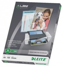 Leitz A5 2x80mic 100db-os Víztiszta lamináló fólia Iroda és számítástechnika - Papír kezelő termék - Lamináló fólia - 396702