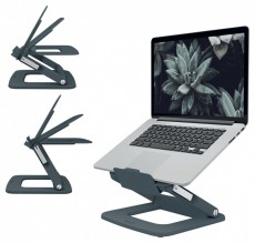 Leitz Ergo állítható magasságú és dőlésszögű sötétszürke laptopállvány Mobil / Kommunikáció / Smart - Tablet / E-book kiegészítő, tok - Tartó / rögzítő / állvány - 514812