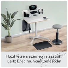 Leitz Ergo Ülő/álló asztal, gurulós, 80×60 cm, fehér Fotó-Videó kiegészítők - Állvány - Asztali állvány - 518374
