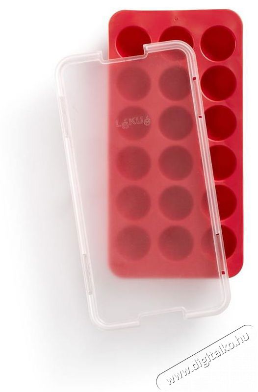 L&eacute;ku&eacute;  Round Ice Cube Tray J&eacute;gkocka forma, szilikon, 18 j&eacute;gkock&aacute;hoz, piros Konyhai term&eacute;kek - Egy&eacute;b / Konyhai kieg&eacute;sz&iacute;tő - 525197
