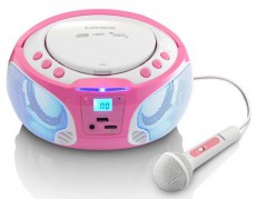 Lenco SCD-650PK hordozható rádiós CD/MP3/USB lejátszó party fénnyel és mikrofonnal - rózsaszín Audio-Video / Hifi / Multimédia - Rádió / órás rádió - Hordozható, zseb-, táska rádió - 310538