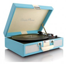 Lenco TT-33 Blue retro lemezjátszó beépített hangszórókkal Audio-Video / Hifi / Multimédia - Bakelit lemezjátszó - Bakelit lemezjátszó - 393724